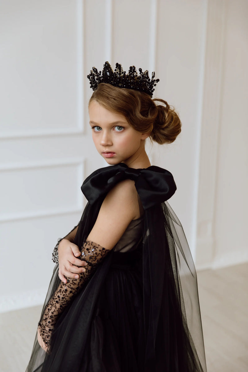 Felicia with gloves tulle flower girl dress