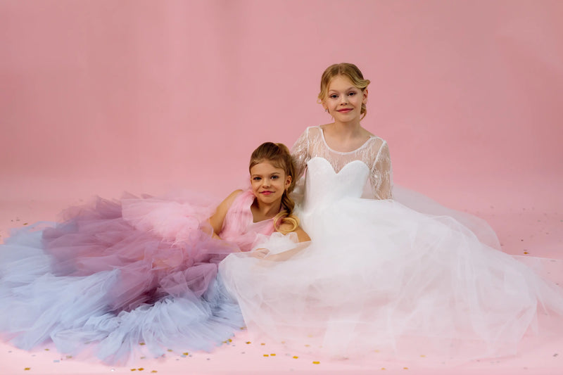 Julia satin flower girl dress