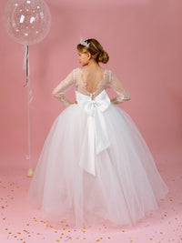 Julia satin flower girl dress