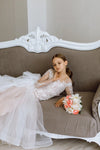 Versailles with the sleeves tulle lace satin flower girl dress