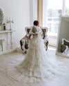 Versailles with the sleeves tulle lace satin flower girl dress