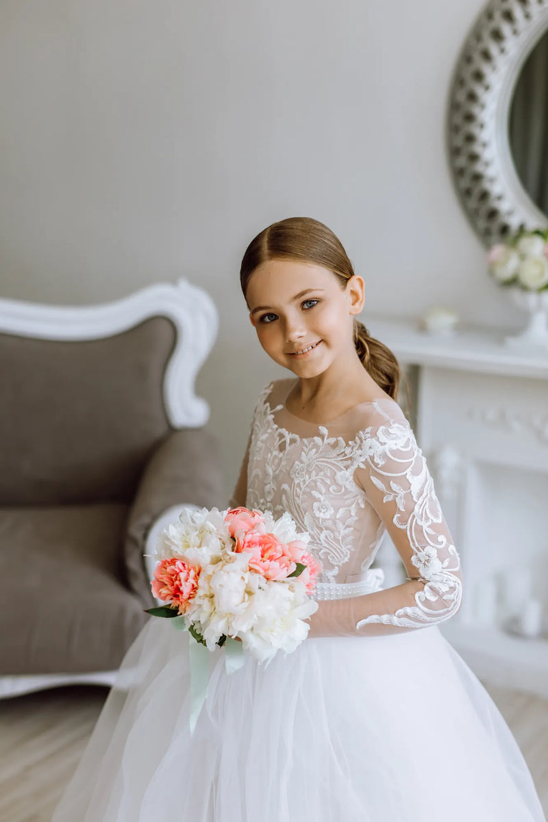 Zara lace flower girl dress