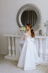 Maria satin flower girl dress