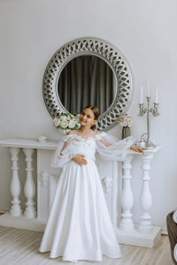 Maria satin flower girl dress