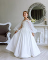 Maria satin flower girl dress