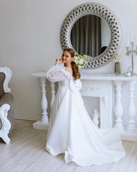 Maria satin flower girl dress