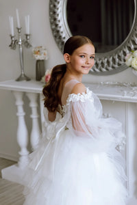 Maria satin flower girl dress