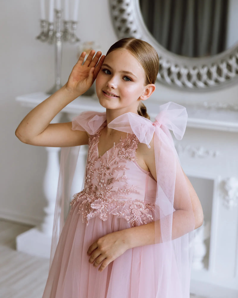 Stefania tulle flower girl dress