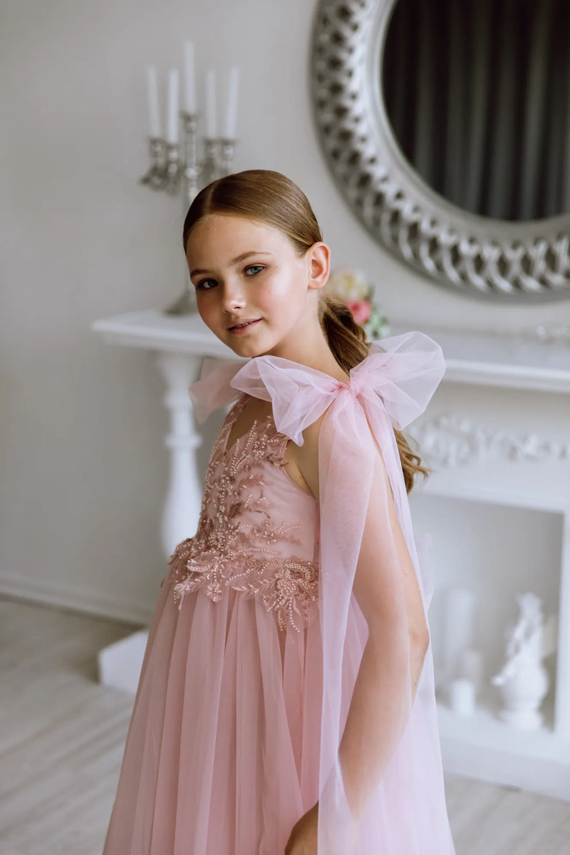 Stefania tulle flower girl dress