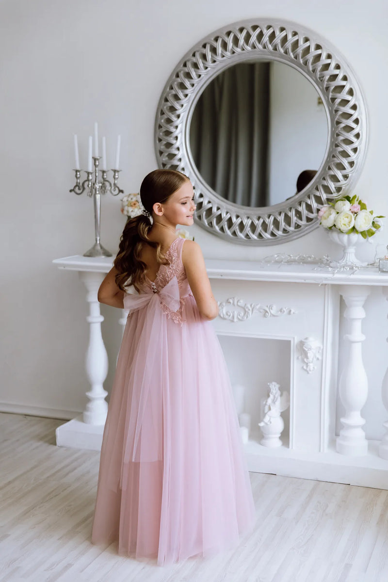 Stefania tulle flower girl dress