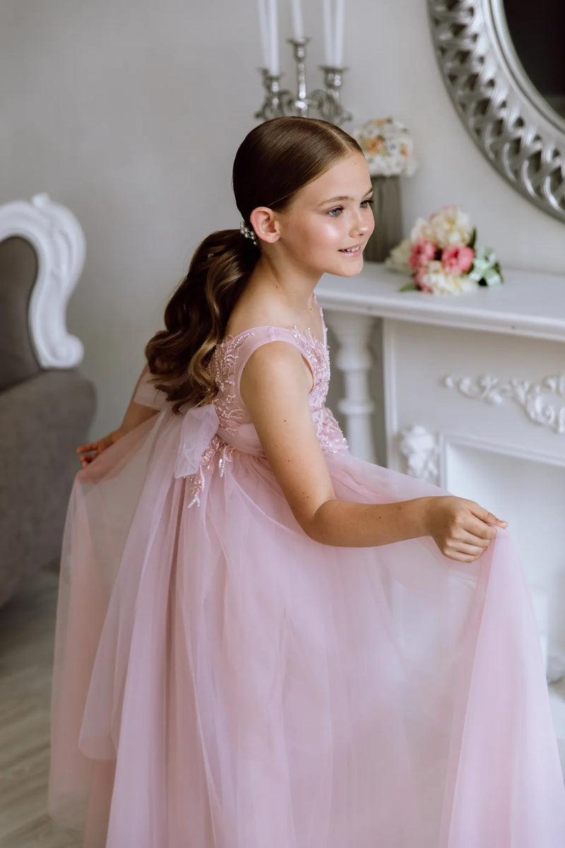 Stefania tulle flower girl dress