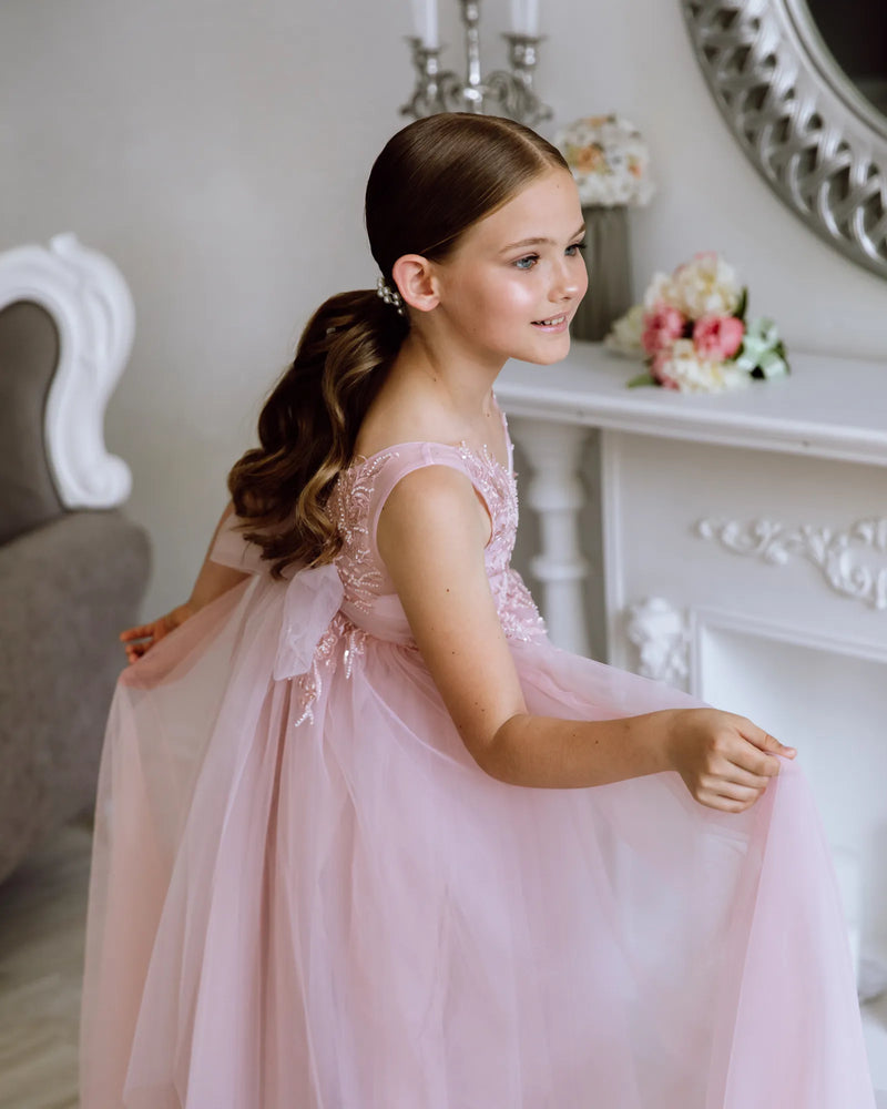 Stefania tulle flower girl dress