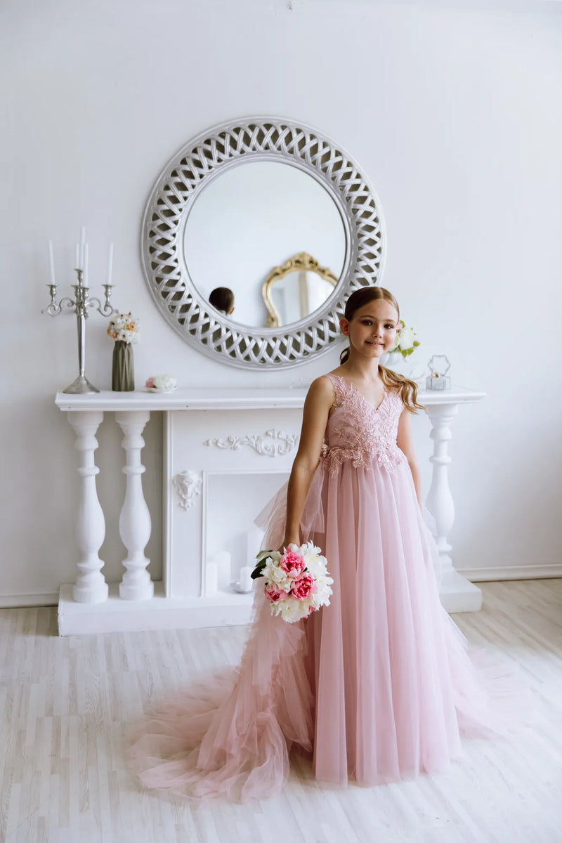 Stefania tulle flower girl dress