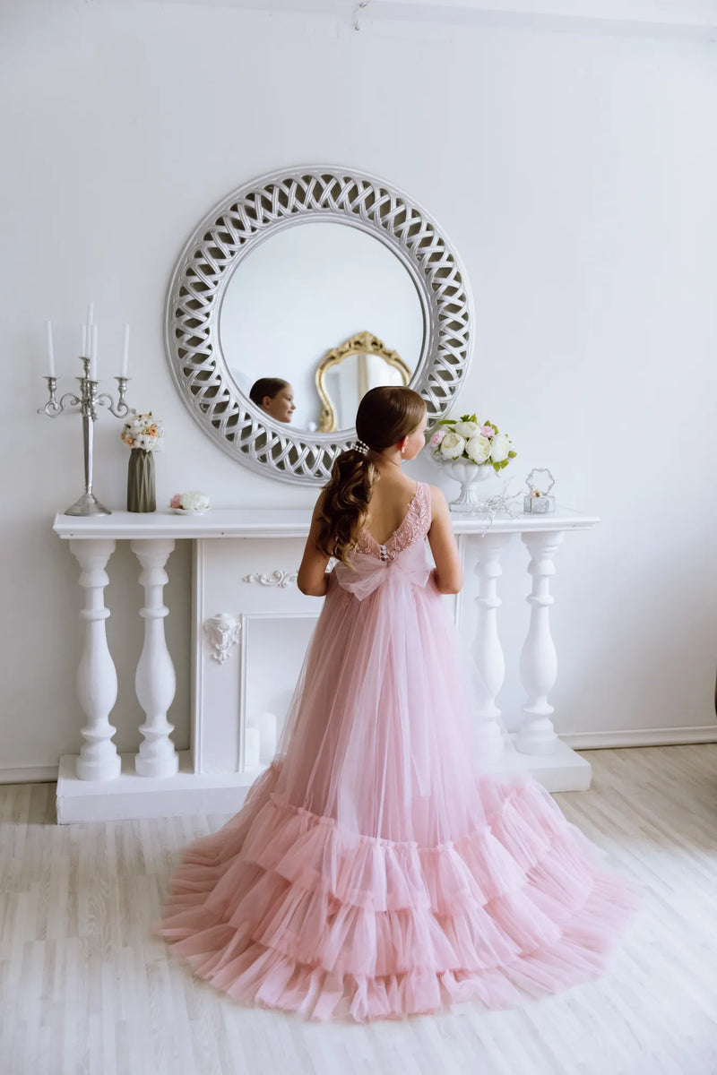 Stefania tulle flower girl dress