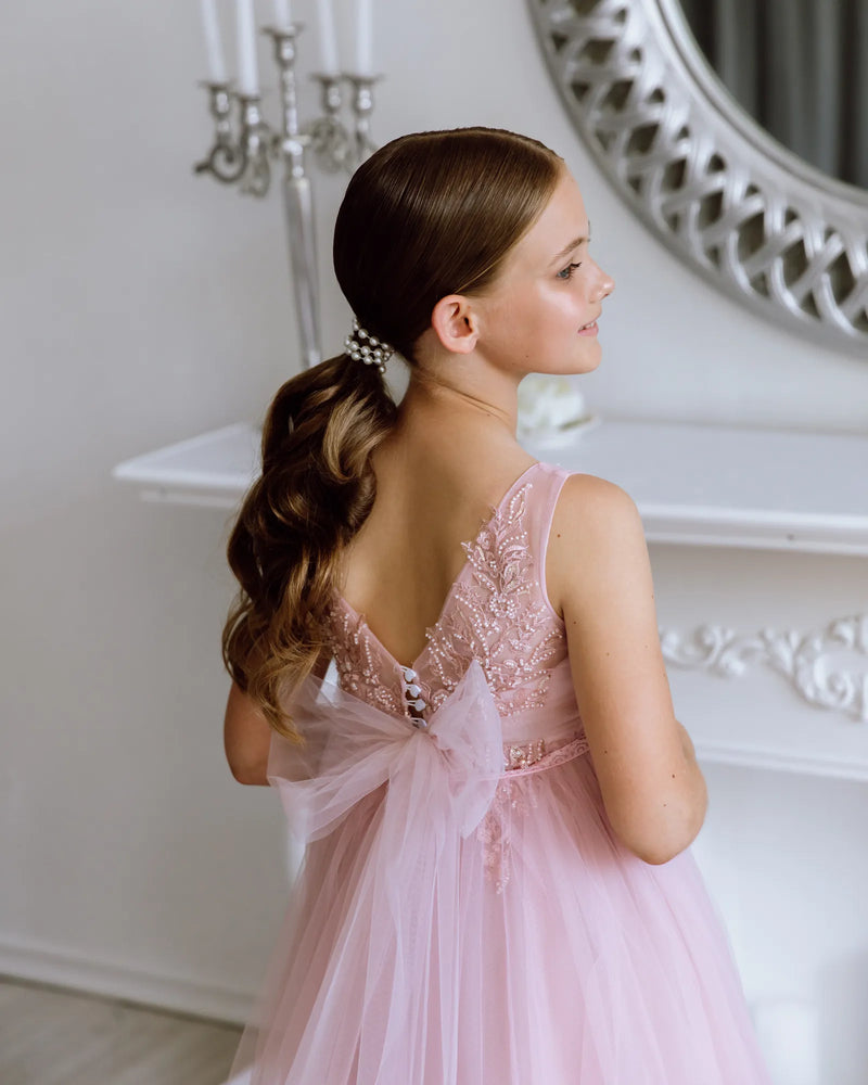 Stefania tulle flower girl dress