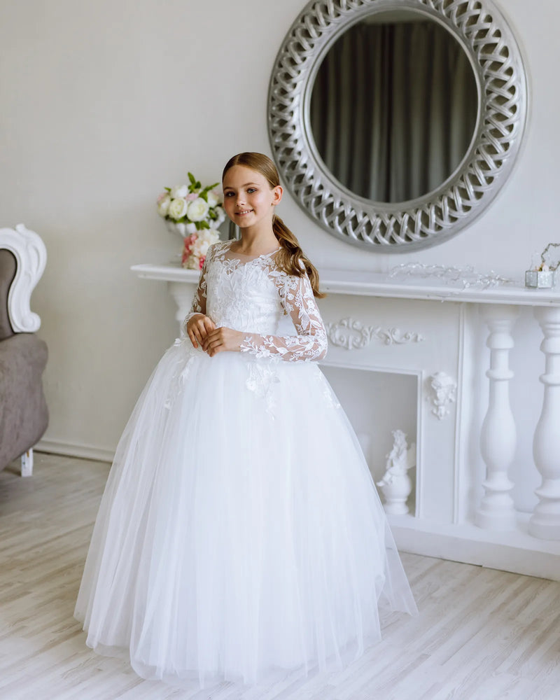 Jasmine lace flower girl dress