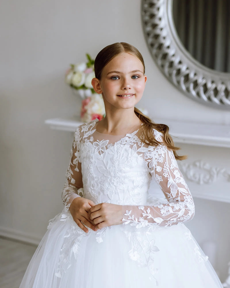 Jasmine lace flower girl dress