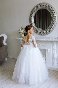 Jasmine lace flower girl dress