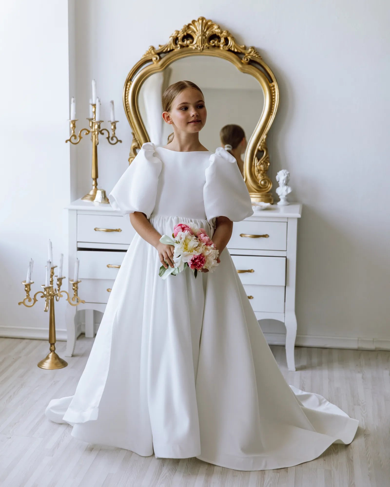 Belle satin flower girl dress Boutique De harme Belle satin flower girl dress Boutique De harme