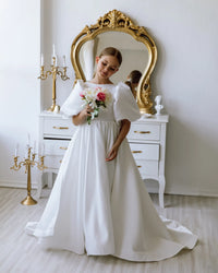 Belle satin flower girl dress