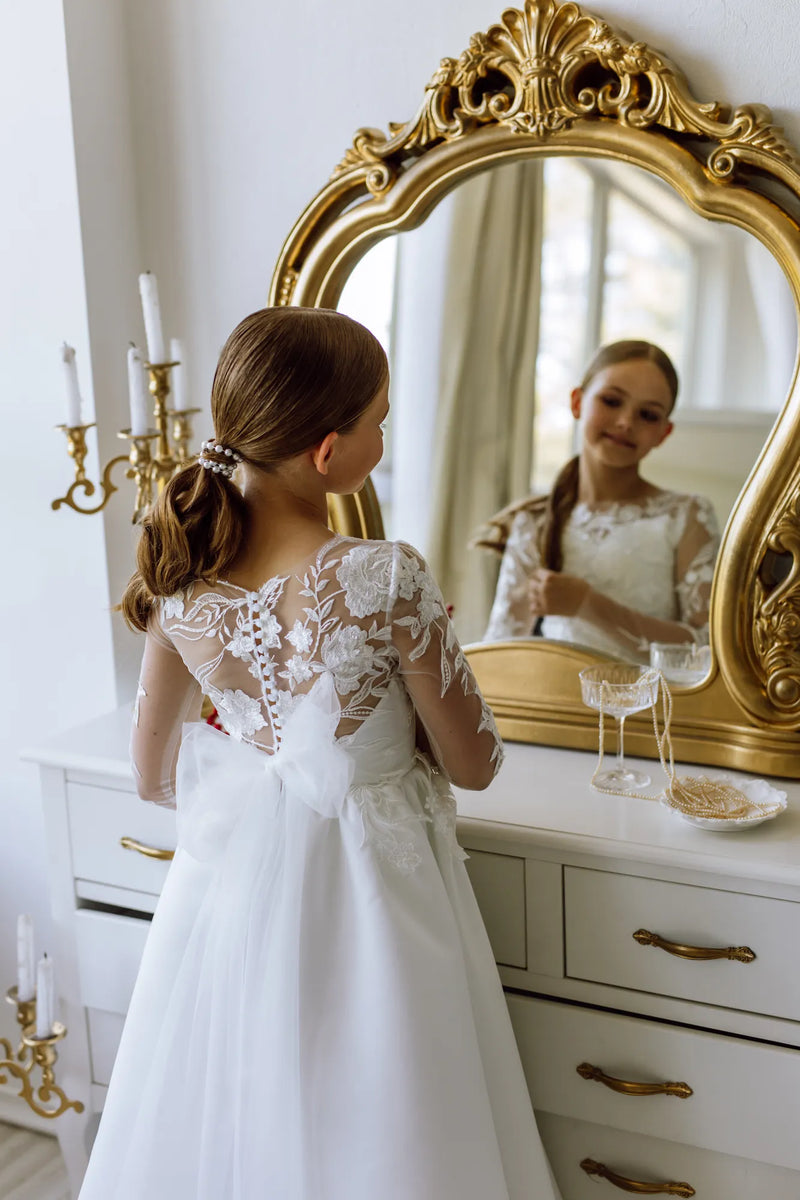 Darina lace tulle flower girl dress