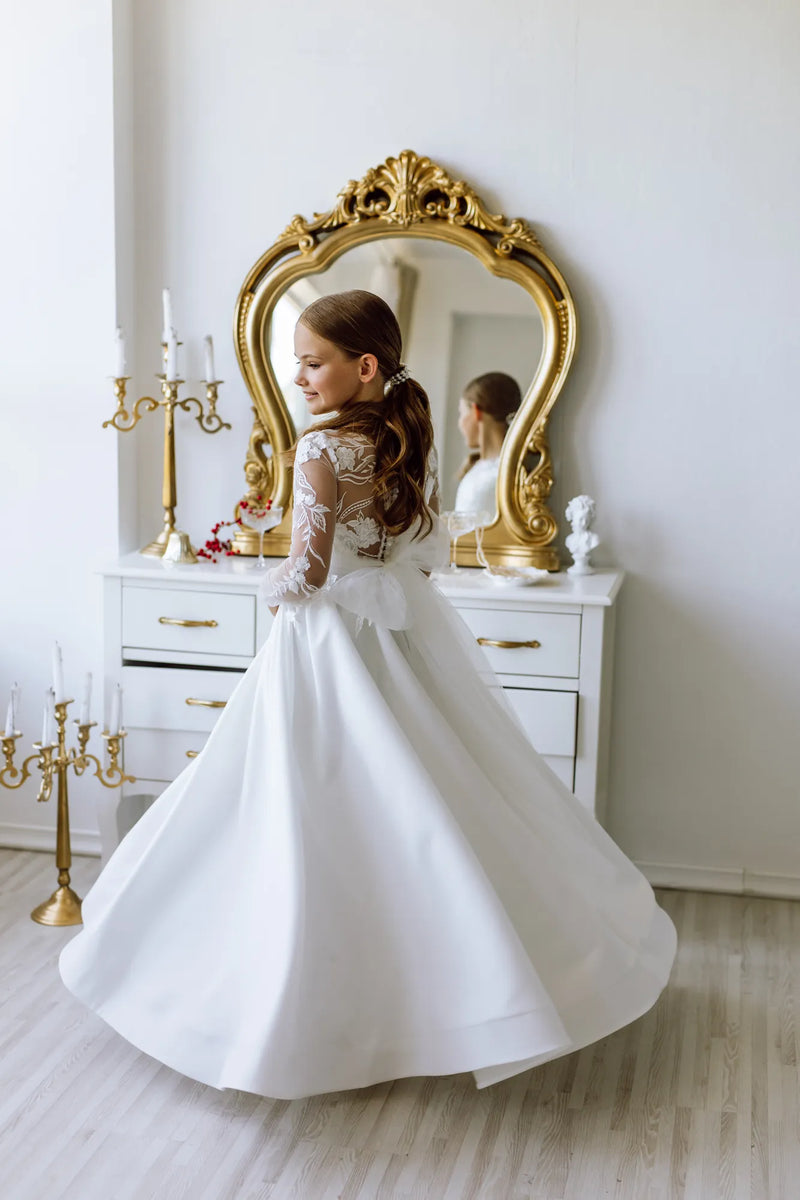 Darina lace tulle flower girl dress