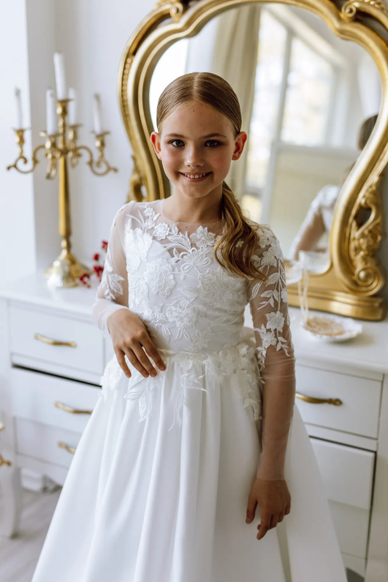 Darina lace tulle flower girl dress