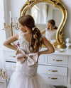 Versailles tulle lace satin flower girl dress