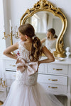 Versailles tulle lace satin flower girl dress