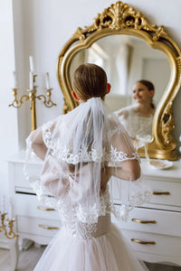 Versailles tulle lace satin flower girl dress