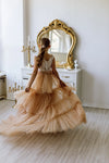 Versailles tulle lace satin flower girl dress