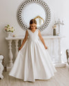 Diana satin flower girl dress