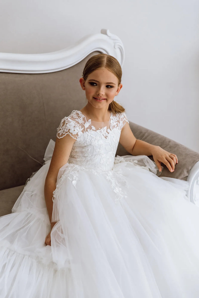 Liza lace flower girl dress