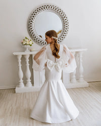 Amelia with sleeves flower girl dress