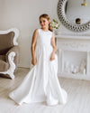 Afina satin flower girl dress