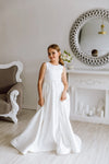 Afina satin flower girl dress