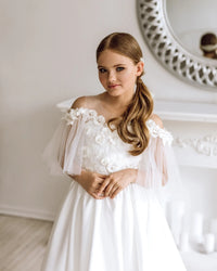 Mary satin flower girl dress